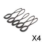 Maxbell 4x5 Pieces Non-slip Strong Zipper Pull Cord Zip Puller Zip Fastener Grey