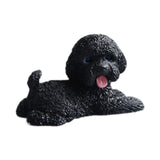 Dog Miniature Figurine Mini Animal Statue for Bedroom Shelf Living Room Black Lying