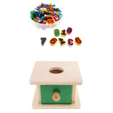 Maxbell Montessori Wooden Matching Stand Box Spherical & String Beads Lacing Game