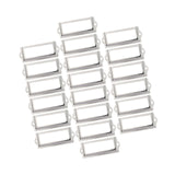 20x File Label Holder Metal Frame Drawer Tag for Cupboard Drawer Box Argent