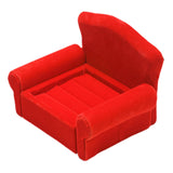 Sofa Shaped Ring Display Stand Rack for Countertop Tabletop Photography Prop Red