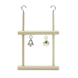 Bird Parrot Parakeet Budgie Toy Wood Swing with Bell Cage Hanging Perch