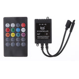 Durable 1 Set IR Music Controller LED Strip Remote Control Sound Sensor Controller