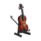 Maxbell Mini Violin Model Wooden Gift Mini Musical Instrument Decor for Cabinet Desk 7cm