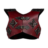 Maxbell Leather Chest Armour Costume Vest Armour for Halloween Easter Role Play Red