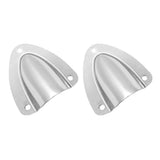 Maxbell 2x2 Sets Grade Stainless Steel Midget Clam Shell Wire Cable Vent Cover Silver
