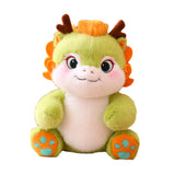 Maxbell 2024 New Year Dragon Stuffed Animal Doll Soft Cartoon for Bedroom Party Desk Green