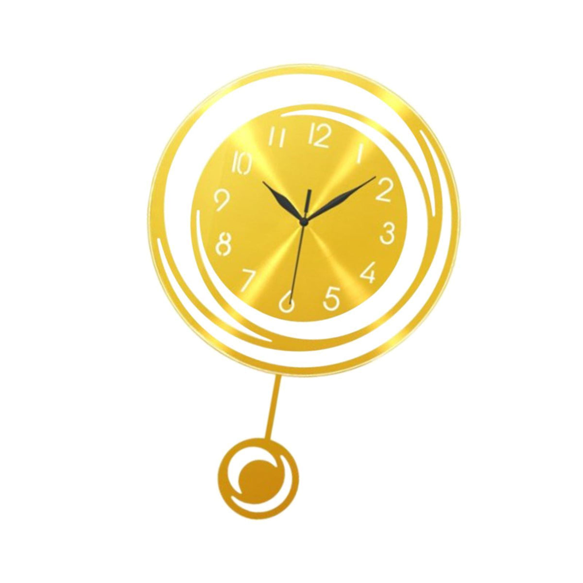 Maxbell Wall Clock Round Silent Easy to Read Decorative for Bedroom Office Classroom Gold