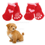 Maxbell Maxbell 4Pcs Pet Winter Socks Dog Floor Grip Socks Shoes Boots Non Slip Claw Cover L