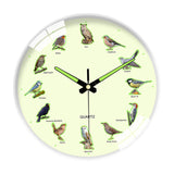Maxbell Bird Themed Wall Clock Silent Round Gifts Wall Decor for Office School Study White