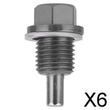 Maxbell 6xM14X1.5 Anodized Magnetic Engine Oil Pan/Transmission Drain Plug Titanium