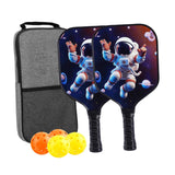 Kids Pickleball Paddles Birthday Gift Play Professional Portable Fun 4 Balls Blue Black Stars