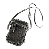 Maxbell Denim Crossbody Bag Gift Daily Use Stylish Phone Bags for Women Travel Girls Black