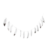 Maxbell 2 Pieces Boho Silver Dipped White Feather Bunting Garland Wall Hanging Decor