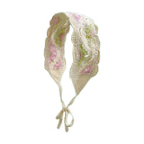 Maxbell Crochet Hair Bandana Headwrap Hairbands for Role Play Photo Shoot Masquerade Pink Green