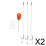 Maxbell 2x5pcs Ready Tied Carp Fishing Rigs Hair Rigs Bait Needle Boilie Stopper 002