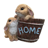 Maxbell Bunny Planter Versatile Figurine Flower Pot for Garden Indoor Outdoor Easter Brown