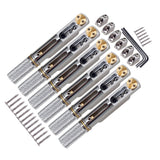Maxbell 6 Strings Guitar Bridge Set with Nut and Wrench for Electric Guitar Upgrades Argent