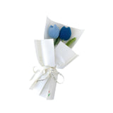 Maxbell Crochet Flowers Bouquet Knitting Flower for Mother Day Teacher’ Day Birthday blue