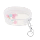 Maxbell Tiny Doll Pouch PVC Organizer Small Doll Storage Bag for Action Figures Doll White Oval