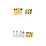 Maxbell 16pcs Gold+Silver Rectangular Metal Aglets Shoe Laces Tips Screw On Replacement