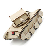 Maxbell Rotating Turret Wooden Tank Kit DIY Educational DIY Tank Craft Set for Teens