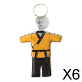 Maxbell 6xTaekwondo Keychain Metal Keyring Cute Bag Charms Key Holder Sports Keychains Yellow