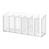Maxbell Clear Makeup Brush Organizer Desk Accessories for Office Bathroom Countertop 6 Slots