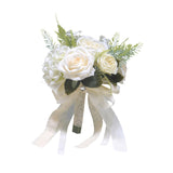 Maxbell Wedding Bridal Bouquet Rose Flower for Ceremony Farmhouse Wedding Decor White