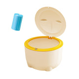 Maxbell Hooded Cat Litter Trash Bin with Garbage Bags Compact for Small Animals Cats Beige Yellow