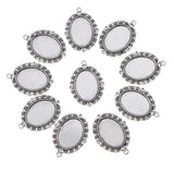 Maxbell Set of 10pcs Antique Silver Tibetan Style Alloy DIY Pendants Accessories Lace Brim Cabochon Bezel - Aladdin Shoppers