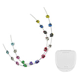 Maxbell 2x Temporary Tooth Decoration Brace Accessory Brace Chain Ligature Ties Colorful