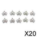 Maxbell 20x10pcs Crystal Diamante Crown Embellishments DIY Accessories 23x23mm