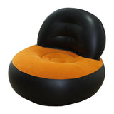 Maxbell Inflatable Sofa Multifunctional Comfortable Lazy Sofa for Home Garden Spring Black Orange