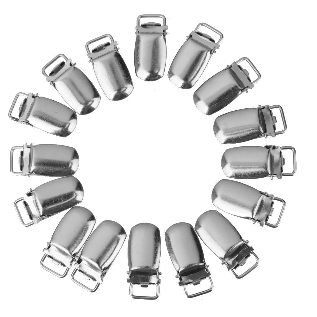 Maxbell Maxbell 20x Metal Pacifier Suspender Clips Holder Crafts w Single Plastic Insert 1cm
