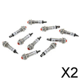 Maxbell 2x10pcs 8mm 24V Red LED Metal Indicator Light XD8-2