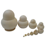 Maxbell DIY Set Of 10 Pieces Blank Unpainted Wooden Russian Nesting Dolls 6 Inch - Aladdin Shoppers