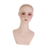 Female Mannequin Head with Shoulder Wig Holder for Wig Making Hat Eyeglasses