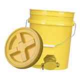 Maxbell Honey Bucket with Gate Pail Multifunction Dispenser Farm Extractor Equipment Yellow