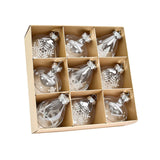 Maxbell 9Pcs Christmas Tree Decorations Charm Pendants for Celebration Wall Birthday Silver