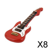 Maxbell 8x1:12th Dollhouse Miniature Music Instrument Red Electric Guitar