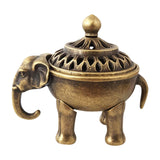 Maxbell Metal Elephant Incense Holder Small Vintage for Living Room Desktop Tea Room