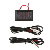 Maxbell DC 4-28V Dual Display Digital Thermometer NTC Metal Probe Red Blue Display