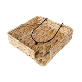 Maxbell Water Hyacinth Napkin Holder Tissue Paper Holder for Kitchen Desk Countertop 19cmx19cmx5cm