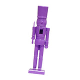 Christmas Figurine Nutcracker Statue for Fireplace Table Centerpieces Indoor Purple