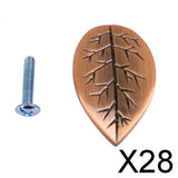 Maxbell 28xTree Leaf Shaped Wardrobe Door Knob Retro Cabinet Door Pull Handle Copper