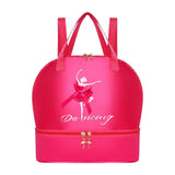 Maxbell Ballet Dance Backpack Comfortable Cute Storage Bag for Dancing Sports Travel Rose Red