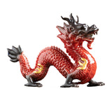 Traditional Chinese Porcelain Dragon Statue Figurine for Desk Office Stylish Red