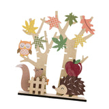 Fall Thanksgiving Wood Tree Ornament Wood for Door Yard Living Room Festival Style C