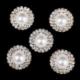 Maxbell 3xPhenovo Crystal Faux Pearl Button Flatback Decoration DIY 25mm 5pcs White